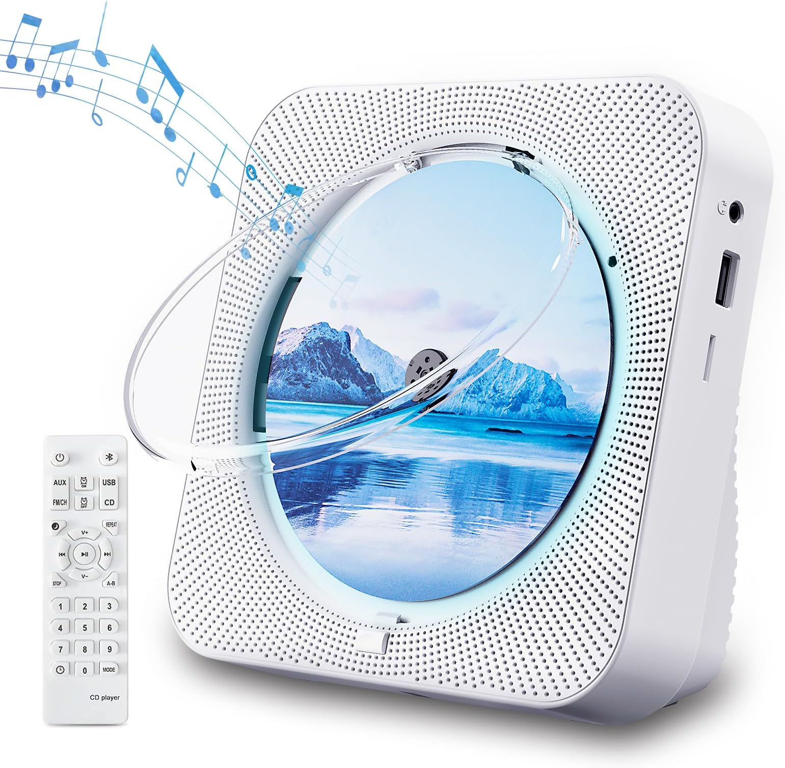 ZYOKATA CD Player Portable Bluetooth 5.1 Desktop CD Player with HiFi Sound Speakers,Remote Control,Dust Cover,LED Display,Boombox FM Radio,USB/AUX for Home,Gift,Kids