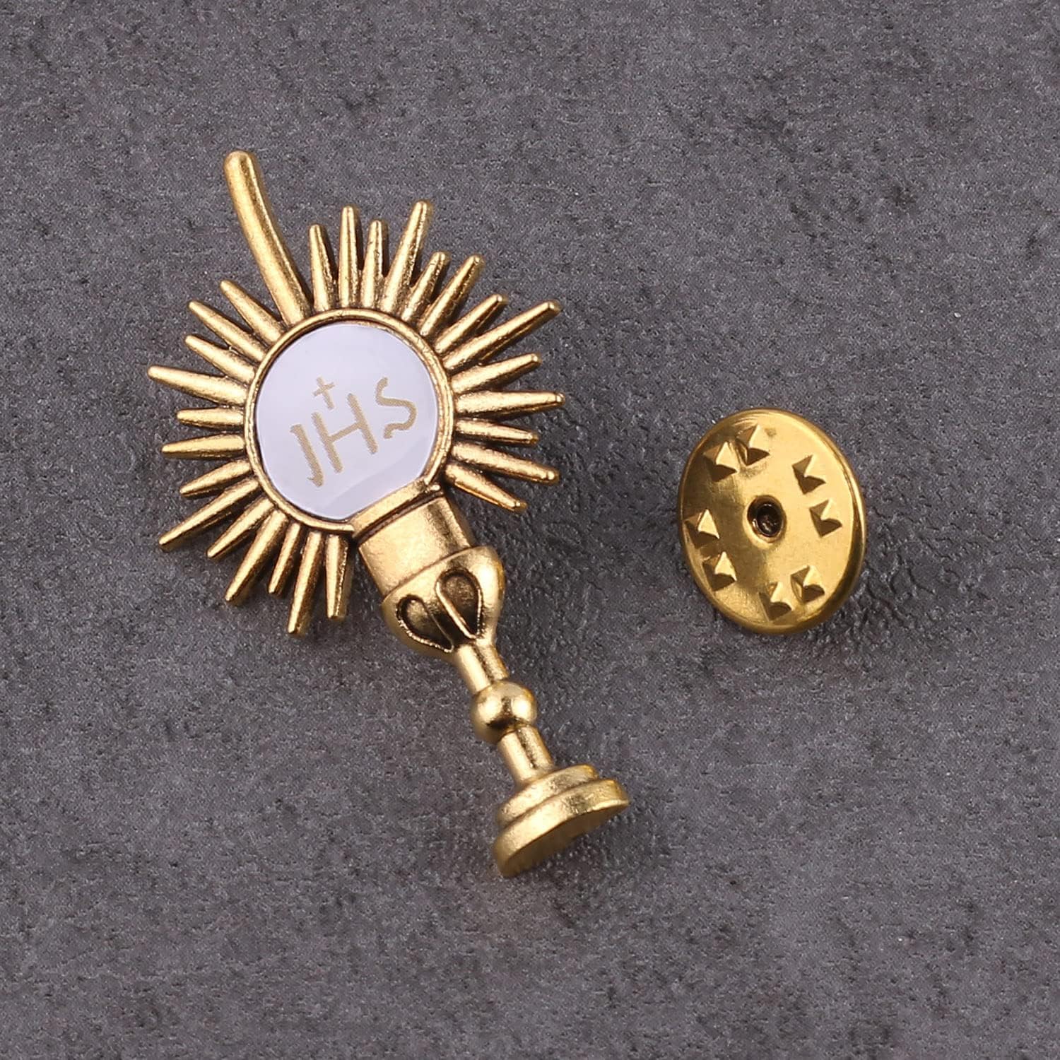 6 Sets of Gold Tone First Communion Lapel Pin Gifts Catholic IHS breastpin for Girl Boy Eucharistic Minister