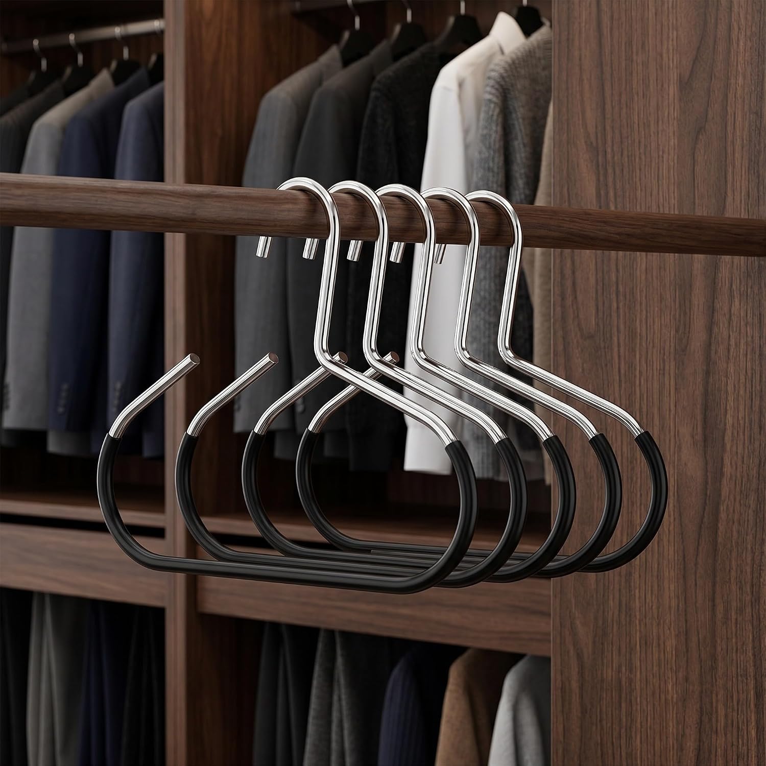 15pcs Metal Scarf Organizer with Hooks for Closet Wardrobe