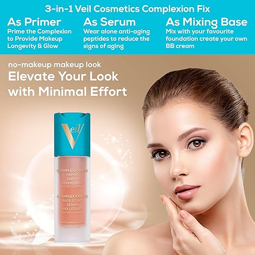 Miniatura 7 de Veil Cosmetics  Imprimación 3 en 1 Sunset Light  Suero, base de mezcla, imprimación  Minimización de poros  Hidrata, ilumina y calma  Suaviza las