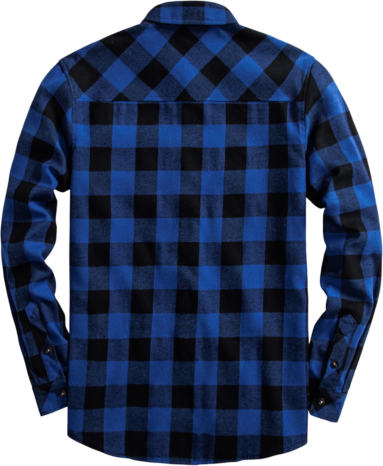 Mens Flannel Plaid Shirts Regual Fit Casual Long Sleeve Button Down Fleece Shirts - Image 3