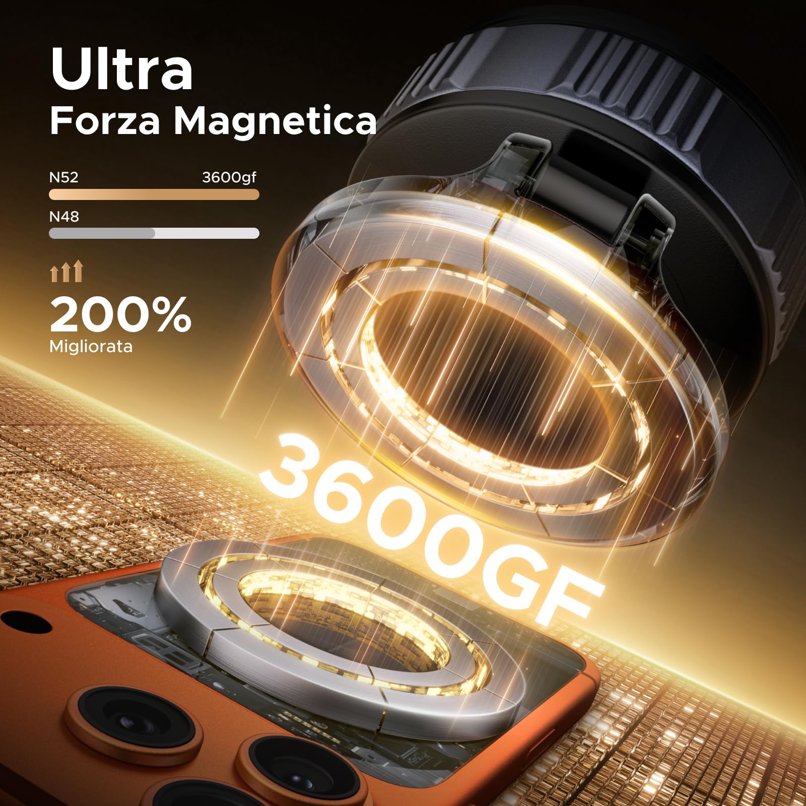 UGREEN Supporto Telefono Auto Magnetico MagSafe con Aspirazione a Vuoto, Supporta Oltre 20KGF, Pieghevole 360°, Compatibile con iPhone 17-12 Pro Max, per Scene Multiple