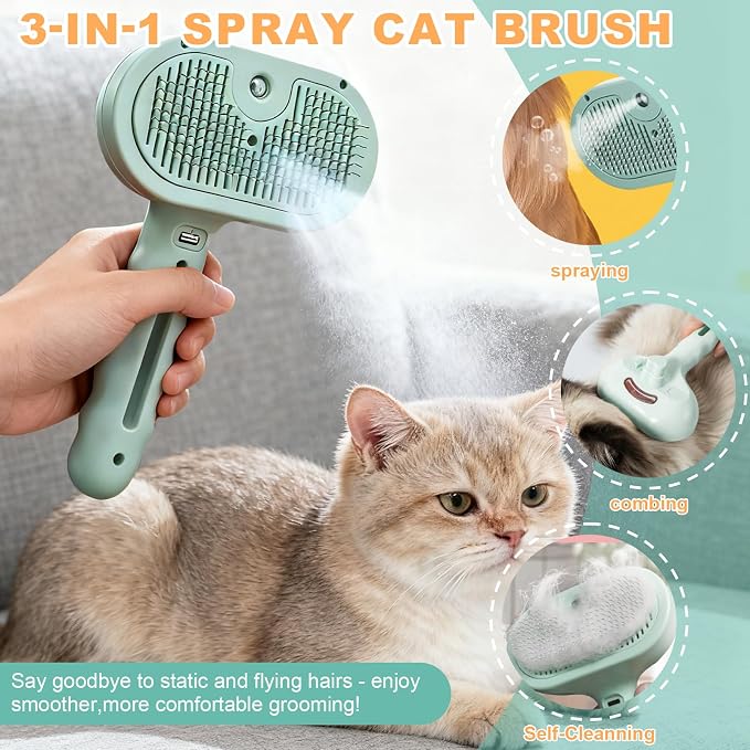 Cepillo a vapor 3 en 1 para perros y gatos miniatura 2