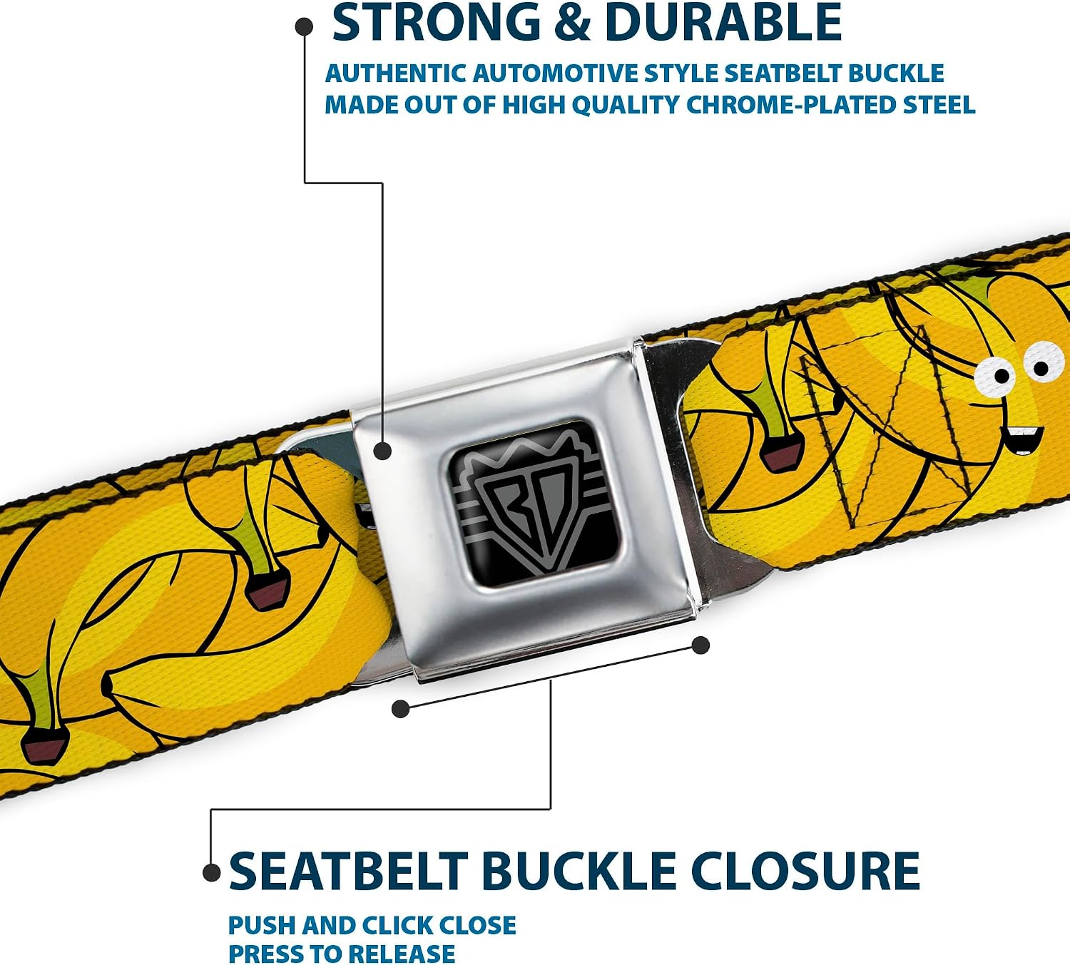 Buckle-Down Men's Seatbelt Belt Banana W32878