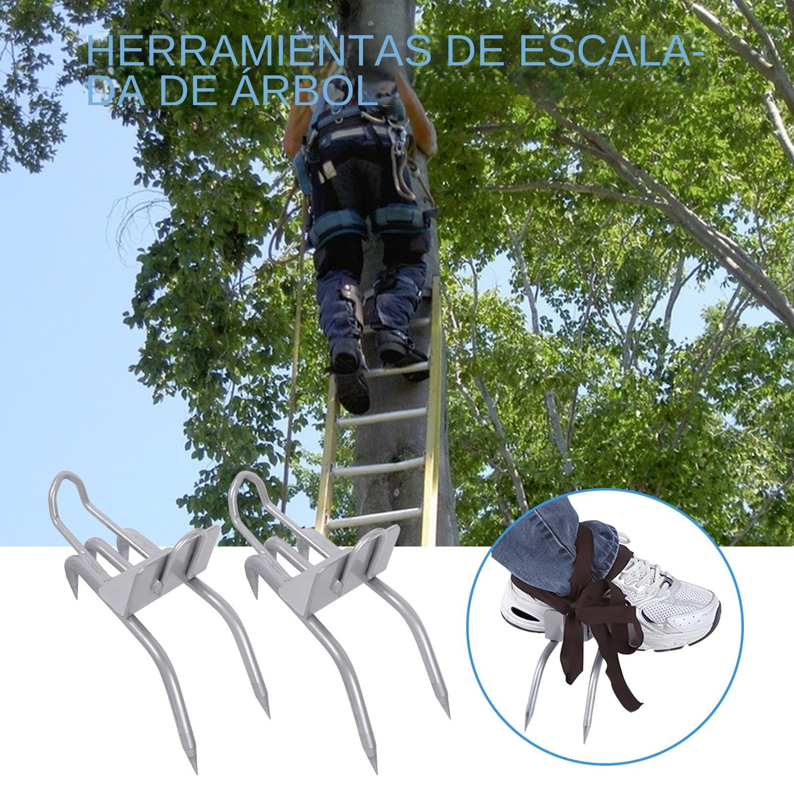 Garras para Escalar Árboles,Calzado de Seguridad para Arboristas (1 Par) - Herramientas Antideslizantes para Arboristas, Actividades al Aire Libre, Trabajos en Cubiertas y