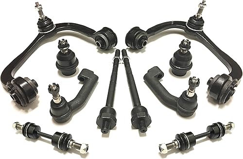 PartsW - Kit de suspensión de 10 piezas, brazos de control superiores delanteros, rótulas, barra estabilizadora, extremos de barra de acoplamiento