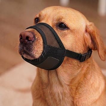 Dog Muzzle for Large Dogs Adjustable Strap with Air Mesh Muzzle for Large Sized Dog | Mussels for Dogs Grooming | Muzzles to Prevent Biting Barking Chewing | Allows Panting and Drinking