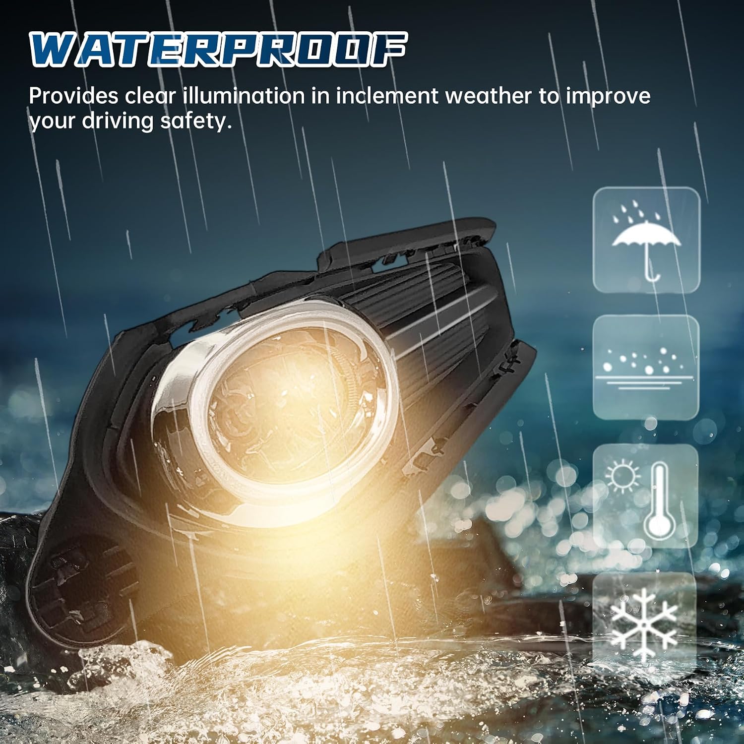 Shocklight Fog Lights Compatible with 2016-2018 HR-V w/Switch & Wiring Harness Front Bumper Lights Driving Fog Lamps