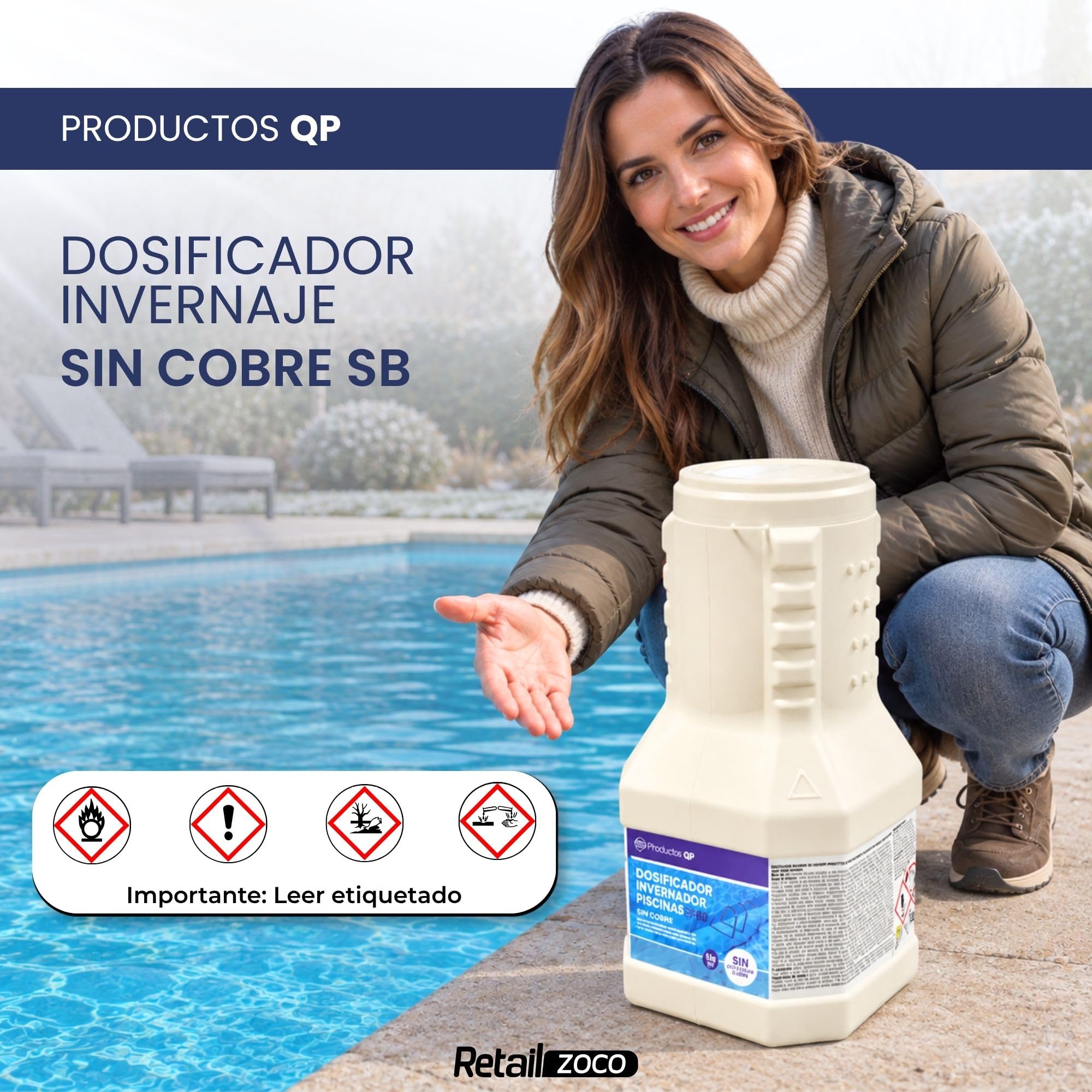 Dosificador auto invernaje SIN cobre, Tratamiento agua piscina 2 Kg 50m3 - imagen 2