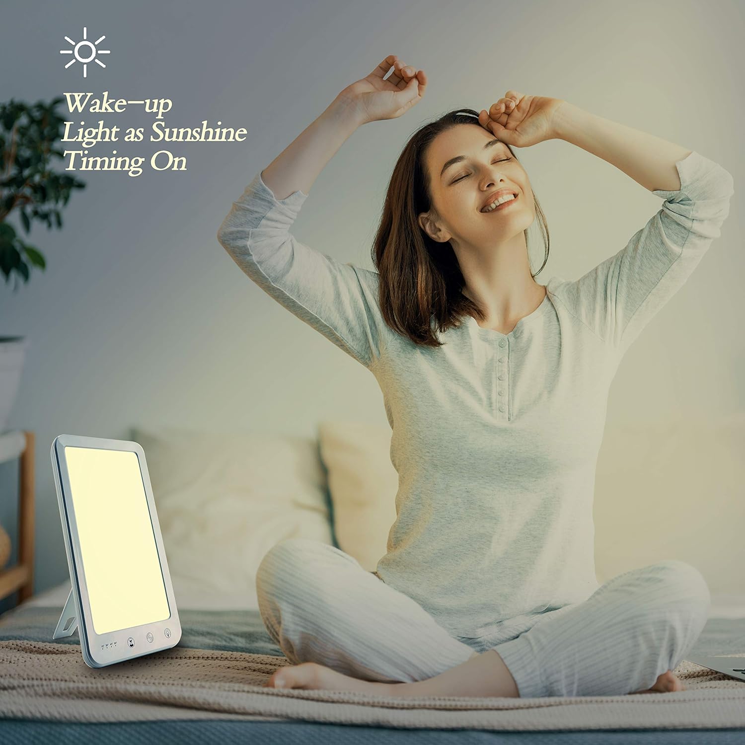 Light Therapy Lamp, Ultra-Thin UV-Free 10000 Lux Therapy Light, Touch Control with 3 Color Temperature, 5 Adjustable Brightness Levels, 4 Timer Function,Memory Function,150° Rotatable Stand (White) : Health & Household