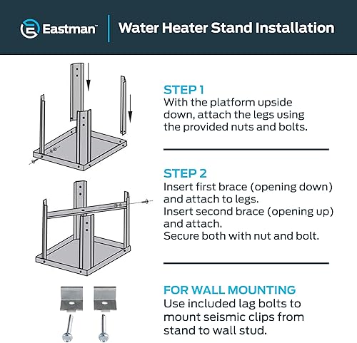 Miniatura 5 de Eastman Soporte para calentador de agua, 21 pulgadas x 21 pulgadas x 18 pulgadas de alto, capacidad de carga de 650 libras, 86278