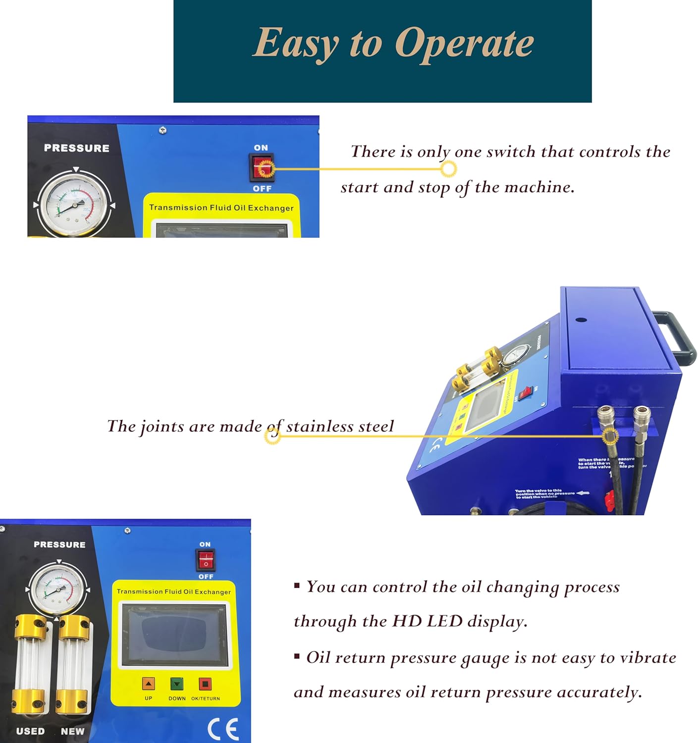 Transmission Fluid Oil Exchange Flush Cleaning Machine Oil Changer Automatic 12V DC 150W Blue