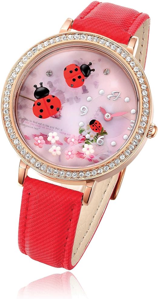 OROLOGIO CON IP ROSA E CINTURINO ROSSO - COCCINELLE : Amazon.it: Orologi