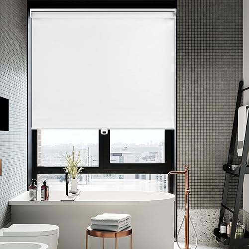 Miniatura 5 de BERISSA Persianas enrollables de tela impermeable sin cordones, opacas para ventanas, persianas personalizadas y con aislamiento térmico, fáciles de