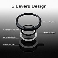 Vista 3 de JETech Protector de lente de cámara para iPhone 14 de 6.1 pulgadas y iPhone 14 Plus de 6.7 pulgadas, cubierta de anillo individual de metal