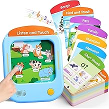JoyCat Kids Learning Tablet: 156 Pages Tap-to-Read Flash Cards with 20 Listen &amp; Find Games, Montessori Toy for Alphabet, Phonics, Words, Simple Math, Colors, Shapes &amp; Songs - Autism Gifts (Ages 2-6)