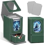 TEUEN Card Deck Box for MTG Commander, Card Case Holds 100+ Double-Sleeved Cards, Trading Card Storage Box Fits TCG/PTCG/Sports Card with 2 Dividers, 1 Dice Tray