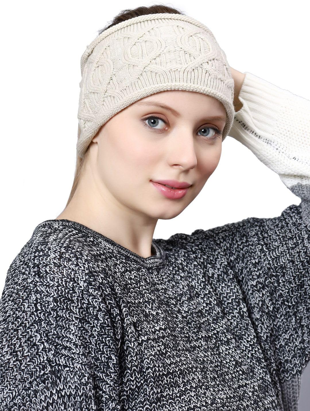 Hand Knitted Woolen Earwarmer Earmuff for Men & Women | Soft Stretchable Winter Headband | Warm Knitted Ear Cover for Cold Weather | Unisex Free Size-image-37