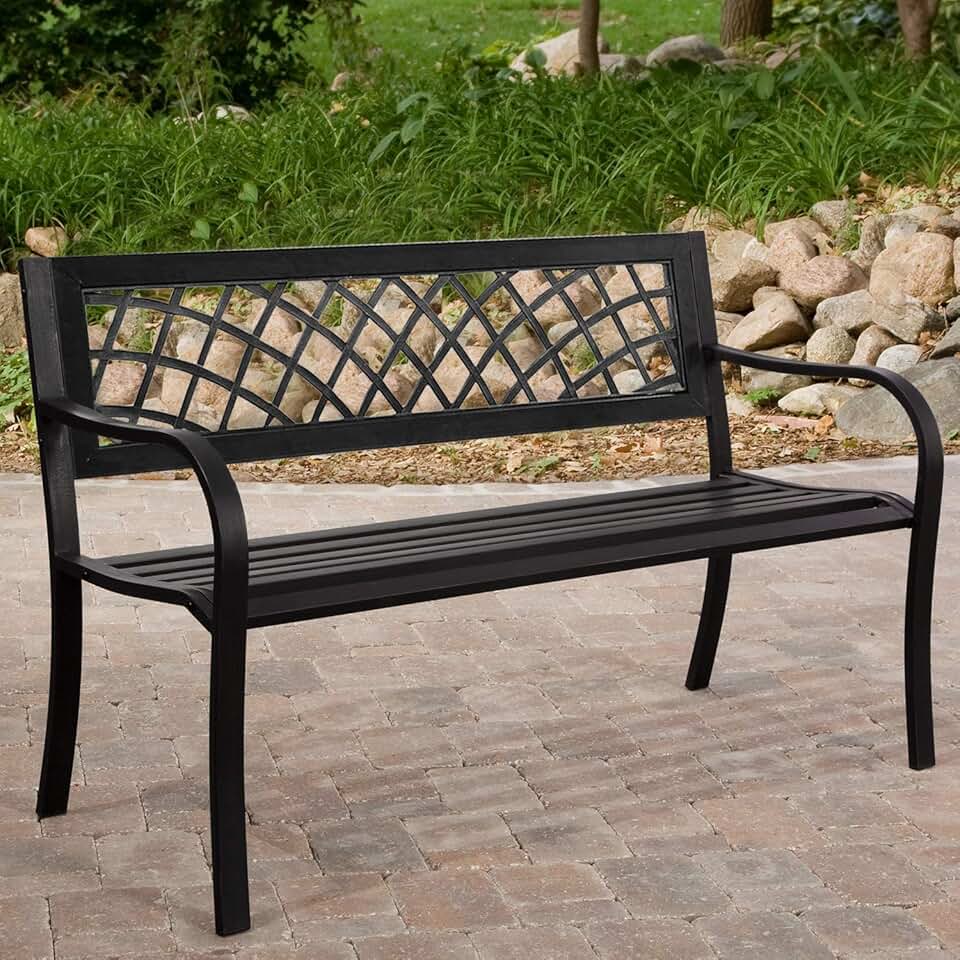 black metal bench