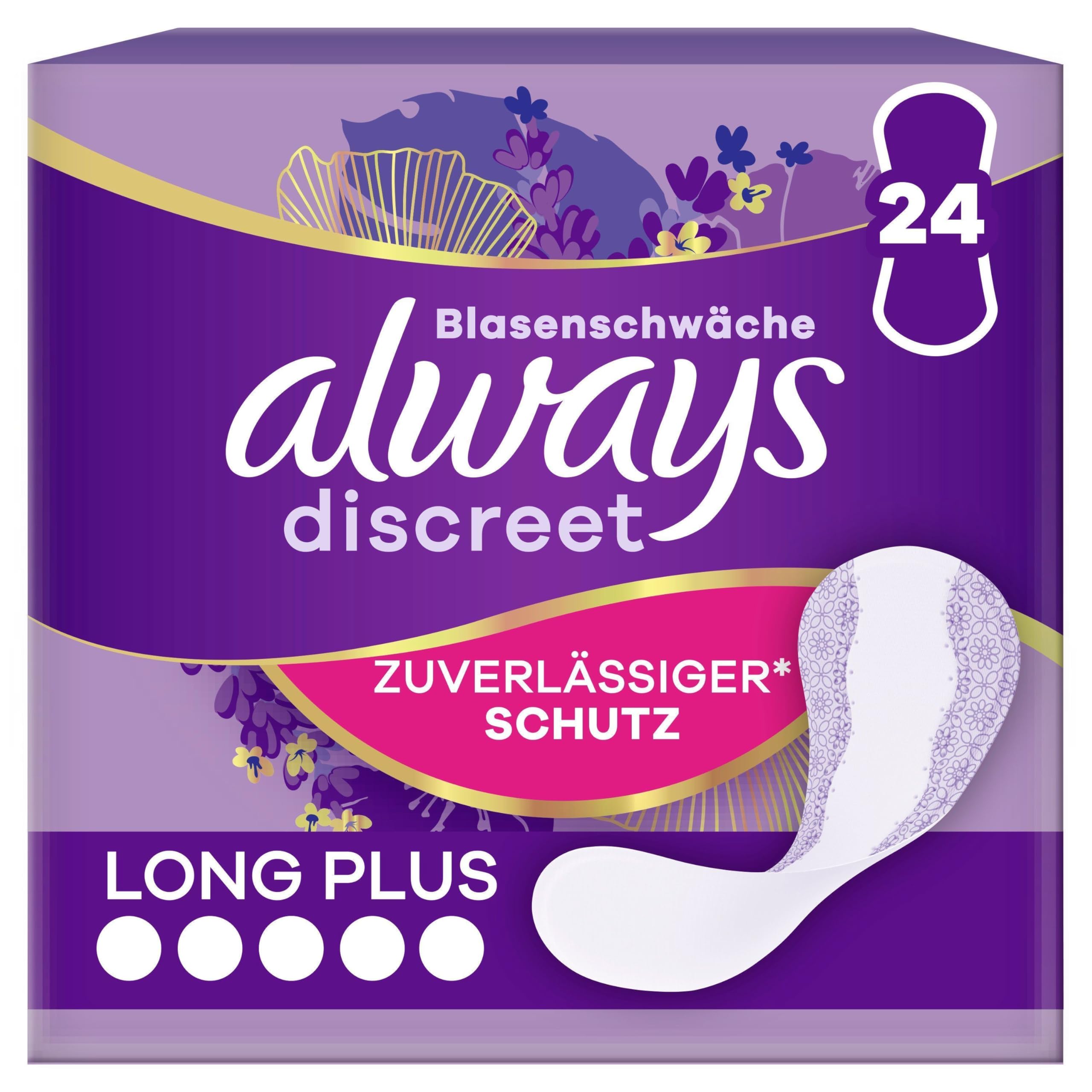Always Discreet Inkontinenz-Slipeinlagen für Frauen Long Plus