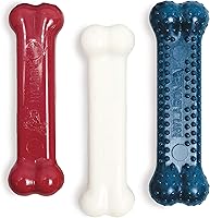 Nylabone Power Chew Small Dog Value Pack: Durable Nylon Bones in Chicken, Bacon & Peanut Butter - 3 Pack for Aggressive Chewers Up to 25 lbs