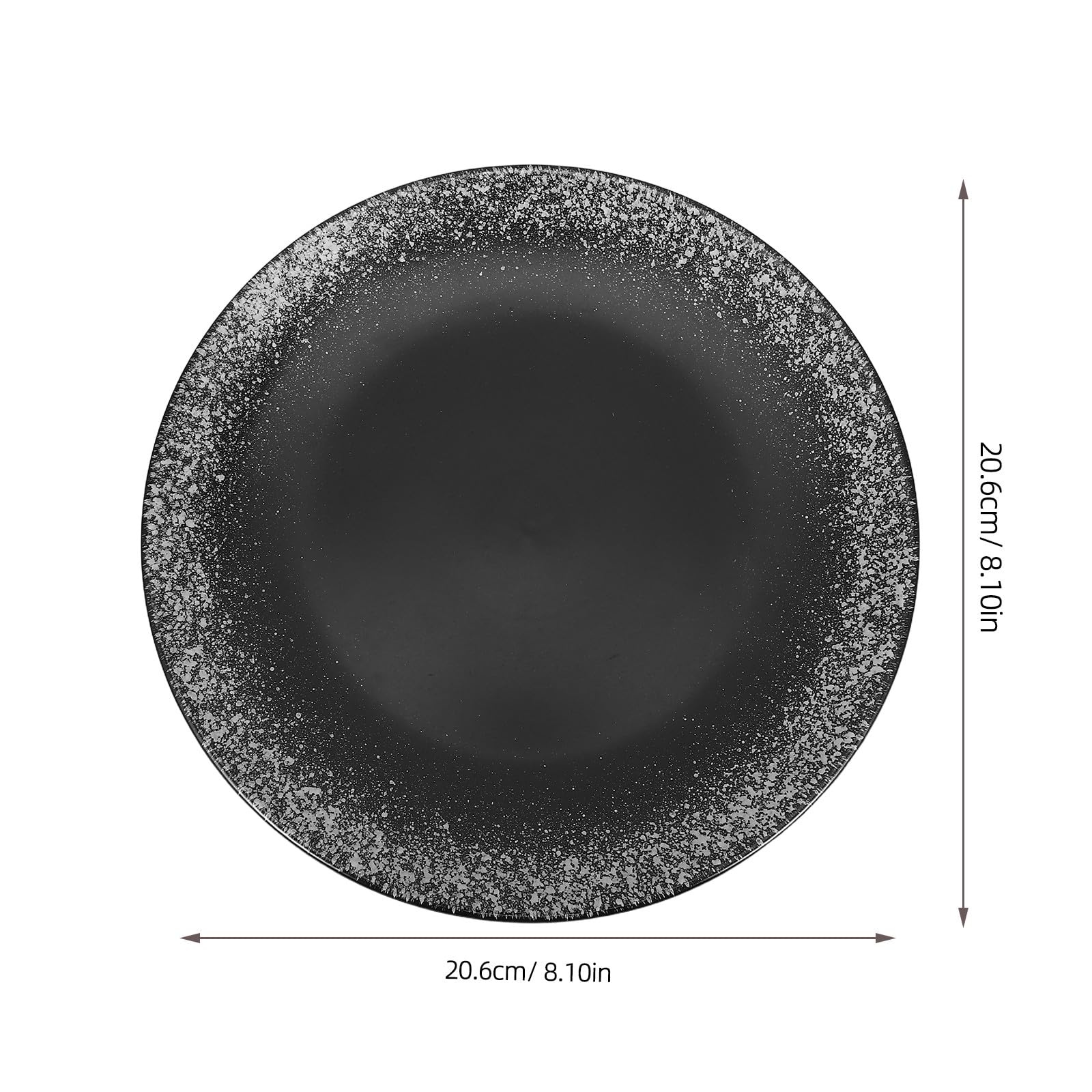 Zerodeko 2 platos de cerámica negra, 20 cm (8 pulgadas), estilo vintage, ideales para servir pasta y postres. Platos para el hogar, perfectos para restaurantes o fiestas. Fáciles de limpiar.