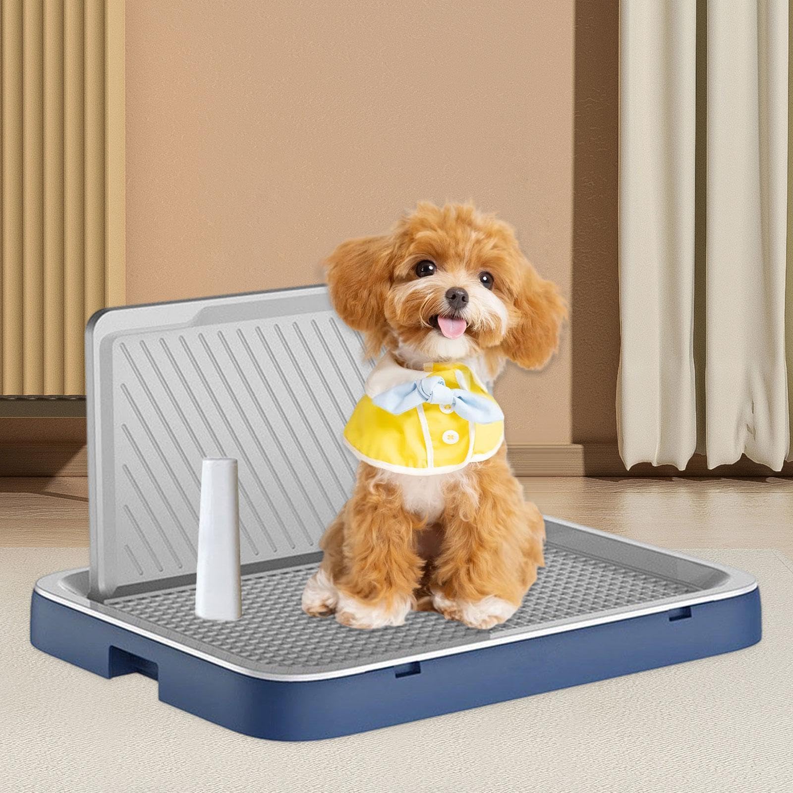 Vassoio per WC per Cani, Porta-trasportino per WC, Padella per WC con Parete Alta, lettiera per Animali Domestici, per Interni ed Esterni, per, Blu