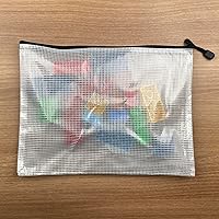 Vista 9 de 18 unidades, bolsas de malla de plástico con cremallera para documentos, carpetas de archivos con cremallera para suministros de oficina, viajes