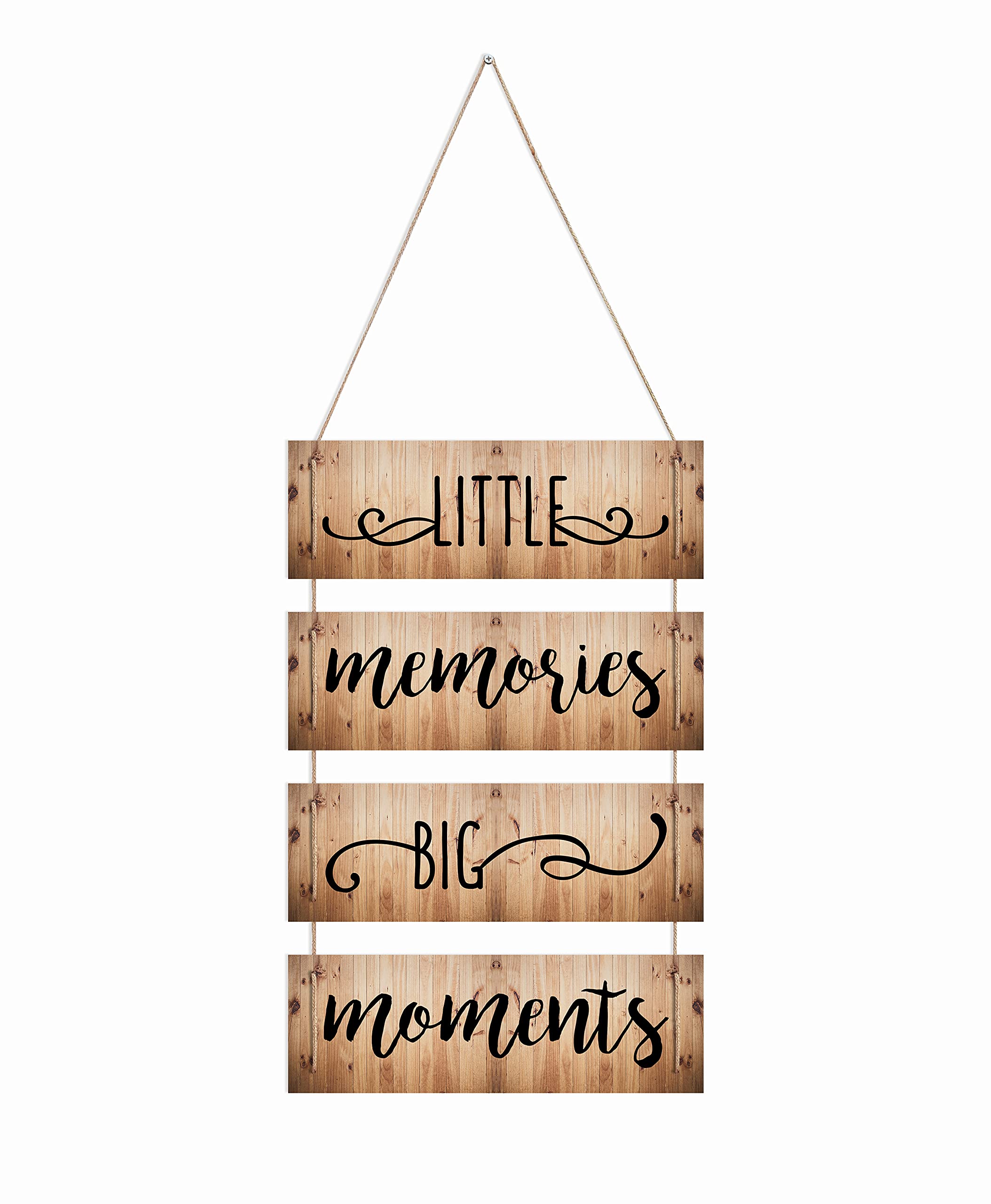 Ritwikas Collection Of Wooden Plaque | Motivational Quote About Create Things Digital Print With Abstract Artwork | Assembled With Rope For Hanging | Perfect For Home And Office Decor | Dimension 12 x 32 Inches (01 - LITTLE)