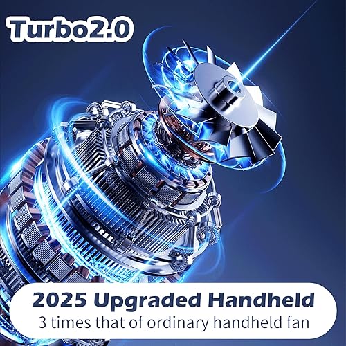 Miniatura 3 de Mini ventilador personal plegable turbo portátil de mano, recargable 3 en 1, ventilador de manoescritoriocuello, ventilador de hielo, regalos