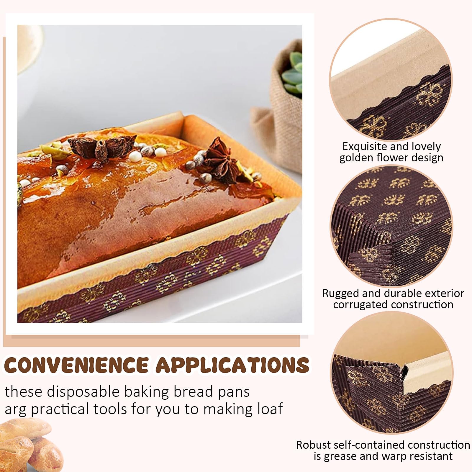Einweg-Papier-Kastenformen, Einweg-Papier-Backform, Mini-Liner, Weihnachtsboxen, backbar, Kraftpapier für Brot, Kuchen, mikrowellen-, gefriergeeignet, 50 Stück