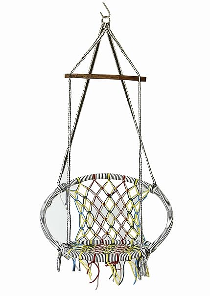 Novicz Hanging Swing Chair For Balcony Jhula For Kids Adults Home Indoor Outdoor Garden Frr M Multicolor 1 Year Warranty Amazon In Furniture