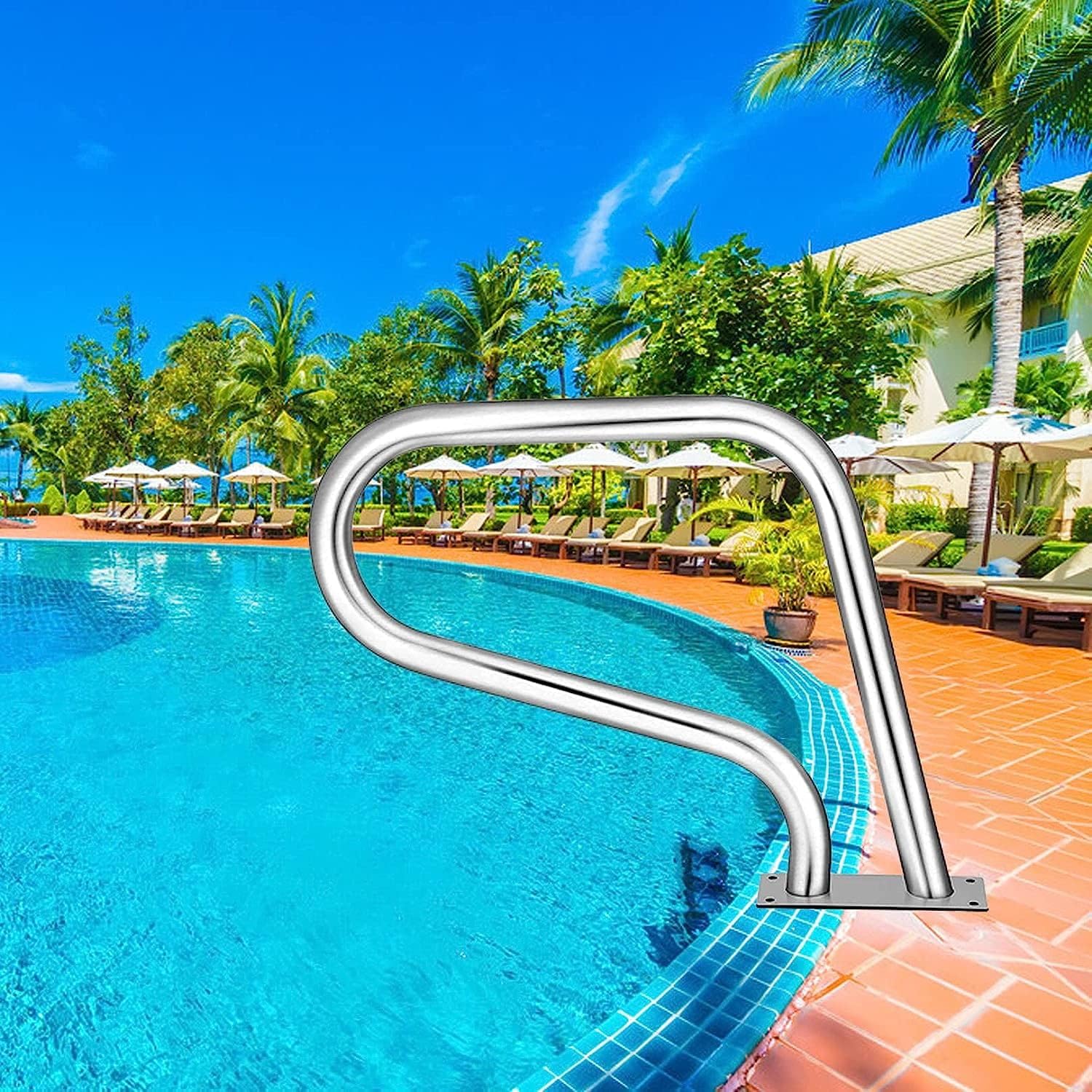 Pool Handrail,Pool Railing Handrail Handrails 1Pcs Safety Swimming Handrails, Nonslip