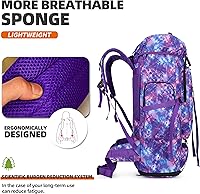 Vista 5 de 100L camping senderismo militar táctico mochila escalada al aire libre bolsas de deporte para acampar, mochilero, Púrpura (PURPLECAMO), Mochilas