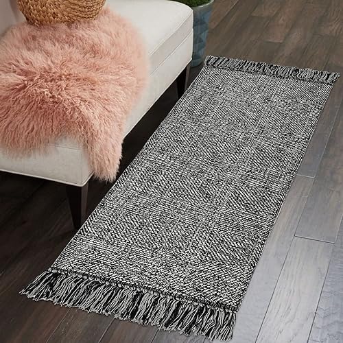 Miniatura 349 de Collive - Tapete de 27 x 43 pulgadas, lavable a máquina, para interiores y exteriores, de bajo perfil, suave algodón tejido a mano, para baño