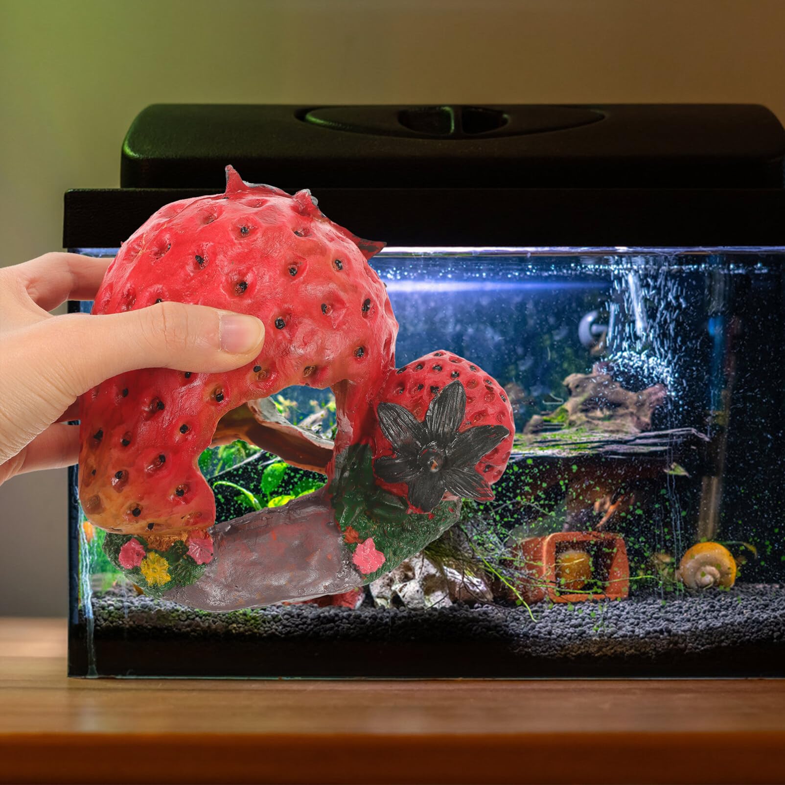 Reptile Hideout Cave Decor - Resin Bark Bends For Turtles, Snakes, Lizards Aquarium - View #4