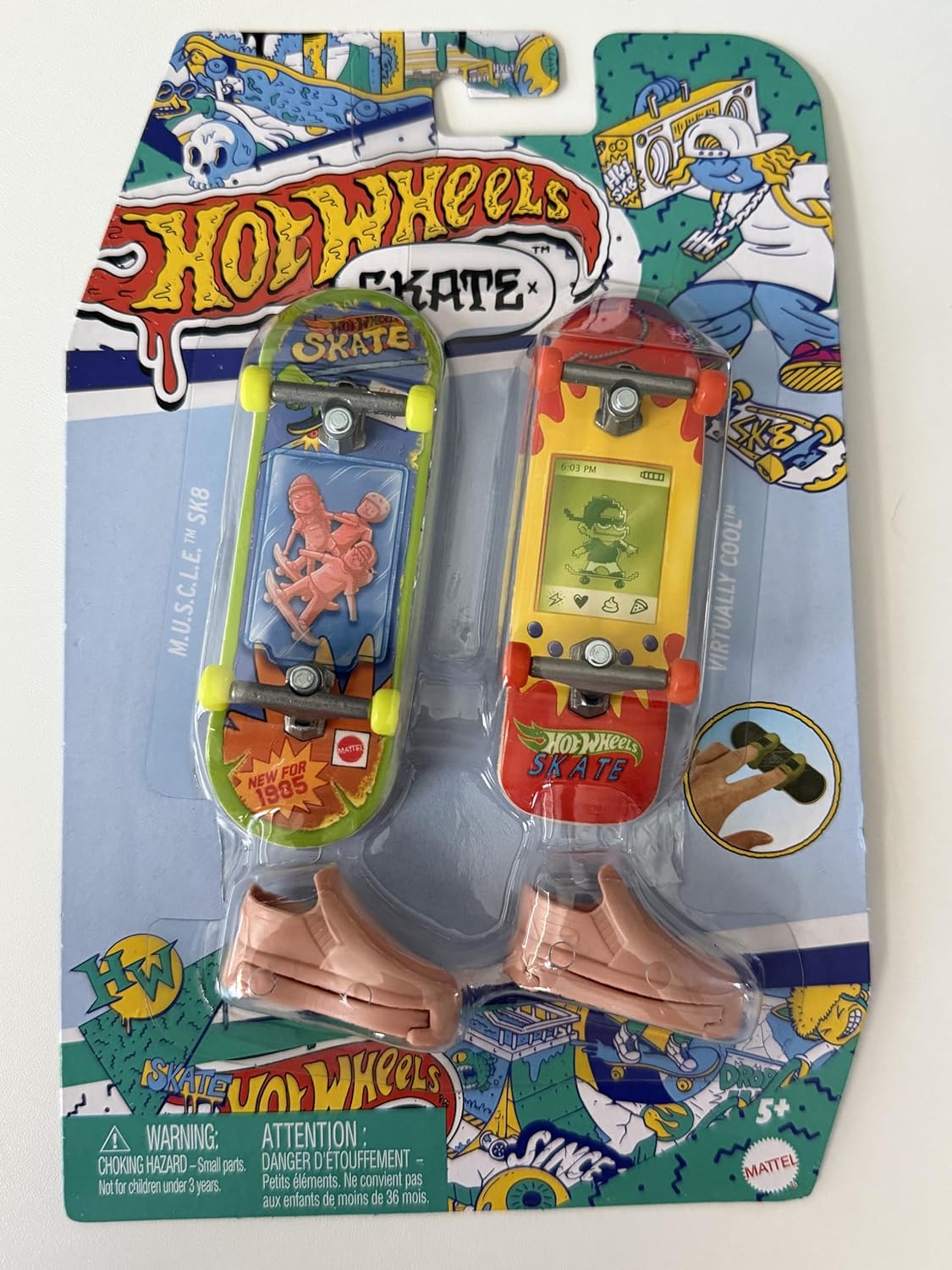Hot Wheels Skate Miniature Finger Skateboard Set, 2 Pack with Accessories, Collectible Toy