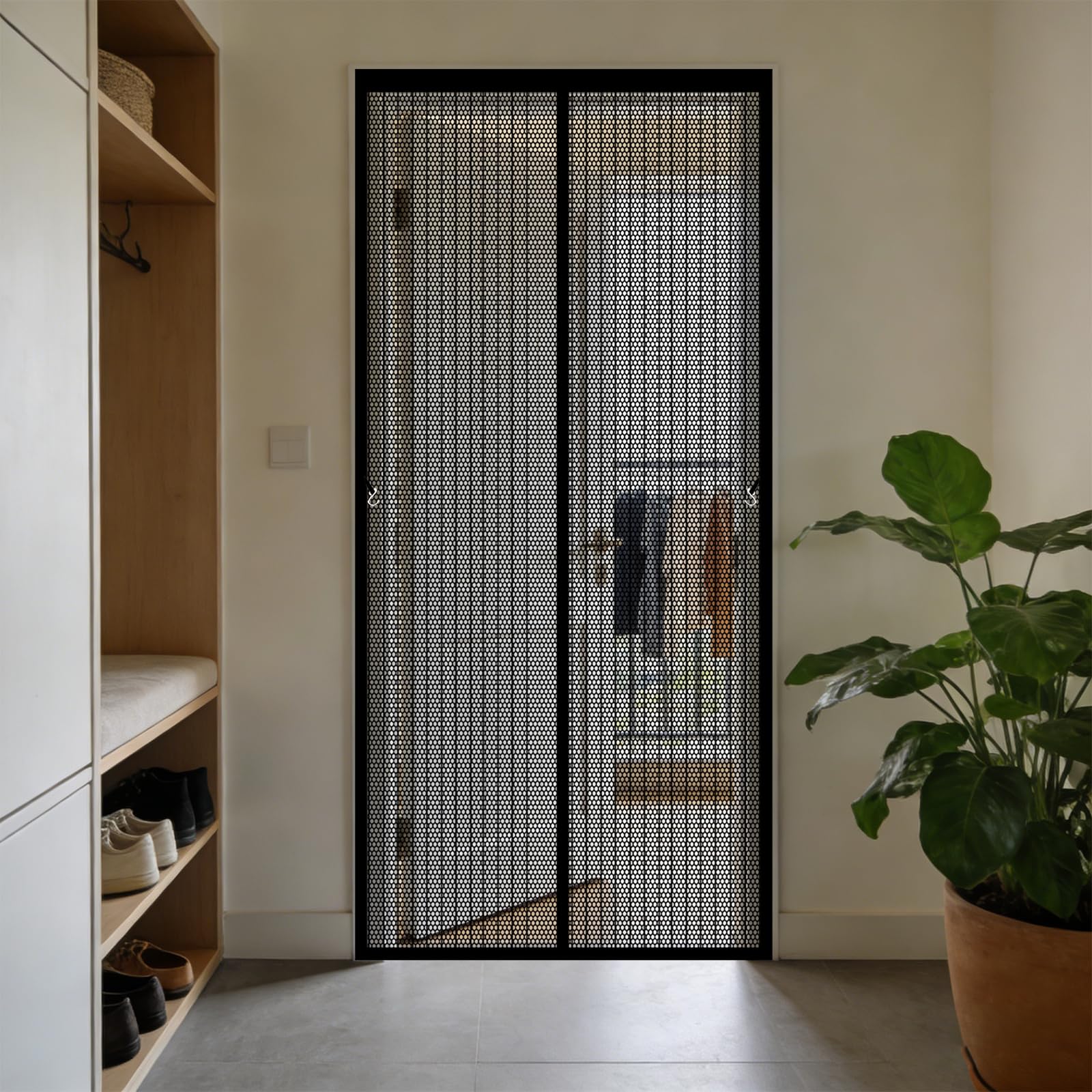 Moustiquaire fenetre aimantée 150x140 cm noire avec maille ultrarésistante
