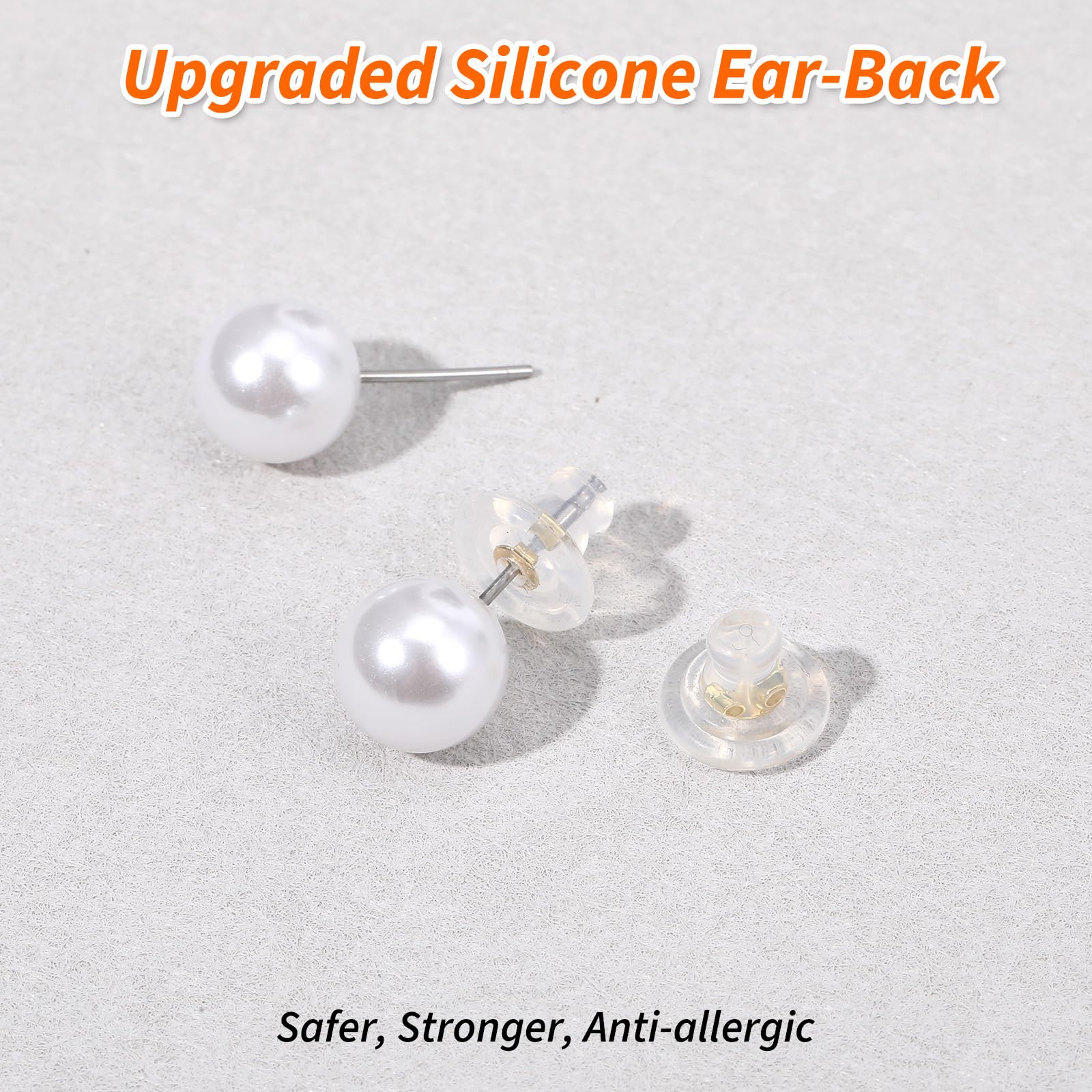 Mabor 12 Stück Transparent Ohrstecker Verschluss Flacher Ohrring Verschluss Silikon Hypoallergen Ohrring Stopper für Fixieren von Ohrringen(Gold)
