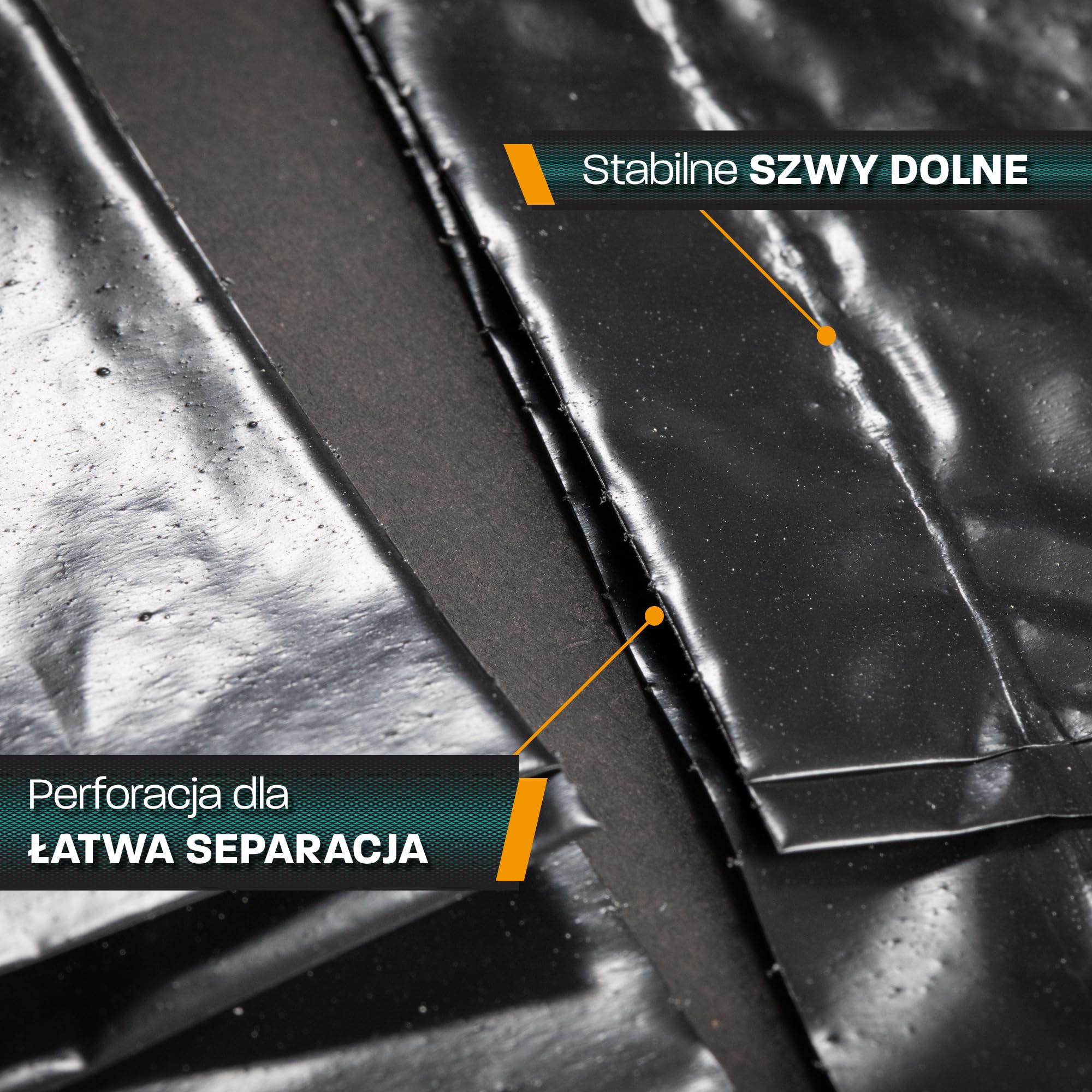 Hinrichs Worki na śmieci 240 l, extra mocne – rolka 15 sztuk – 100 x 125 cm – wyjątkowo odporne na rozdarcia – recyklingowanego LDPE – worki czarne