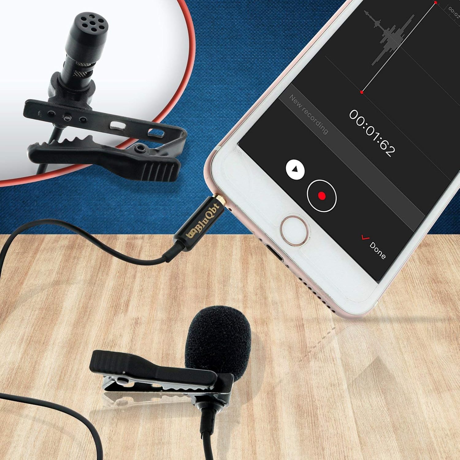 Onе-Dау Sаlе: Uр tо 50% оƒƒ BluQbt Lavalier Lapel iPhone Microphone - Professional High Audio Quality Clip On Lav Mic for YouTube Camera Vlogging with 118 Cable and Nice Carry case, Compatible with Apple Fеаturеd Prоduсt BluQbt Lavalier Lapel iPhone Microphone - Professional High Audio Quality Clip On Lav Mic for YouTube Camera Vlogging with 118 Cable and Nice Carry case, Compatible with Apple