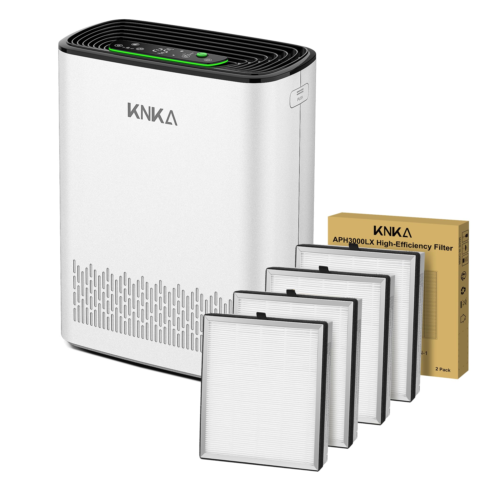 KNKA APH3000 Purificador de Aire y Filtros de Recambio (Pack de 4) Bundle
