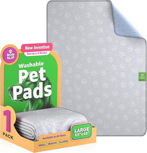 IMPROVIA Almohadilla lavable para mascotas, 65 x 48 pulgadas (paquete de 1) Almohadilla reutilizable y ecológica para perros y gatos Protección