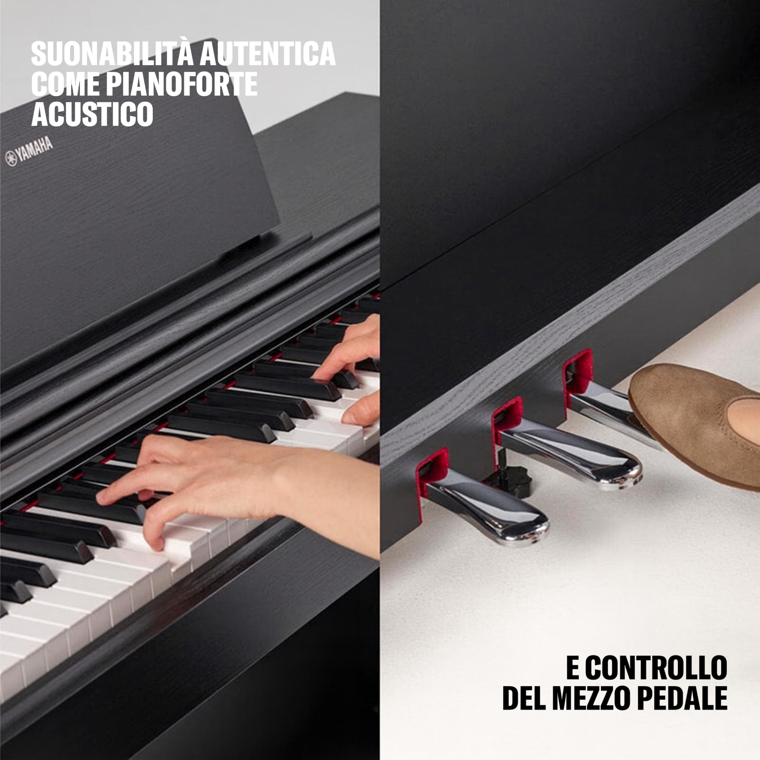 YAMAHA ARIUS YDP-105WH Digital Piano – Pianoforte Digitale da Casa per Principianti e Hobbisti, Design Classico ed Elegante, Suonabilità Autentica di un Pianoforte Acustico, Bianco