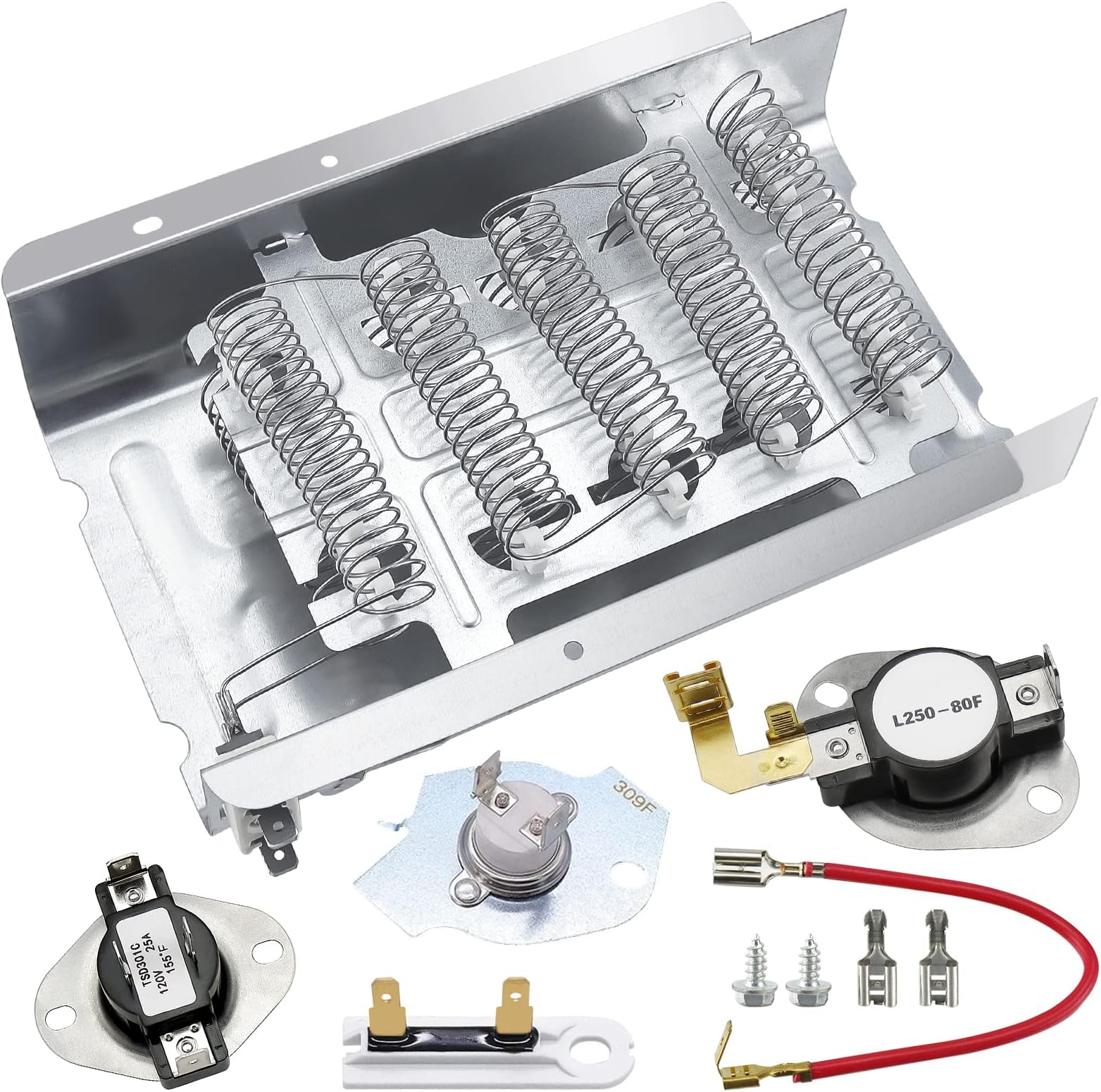 279838 W10724237 Dryer Heating Element Kit for Whirlpool Kenmore Maytag Dryer - 3977767 3392519 Thermostat Fuse 3387134 397793 Thermostat- Replaces PS334313 4531017 MEDX655dW1 WED4815EW1 by Blutoget