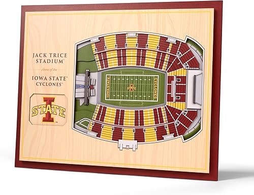 Vista 12 de YouTheFan - Póster para pared de la NCAA, vista de estadio en 3D de 5 niveles, Marrón