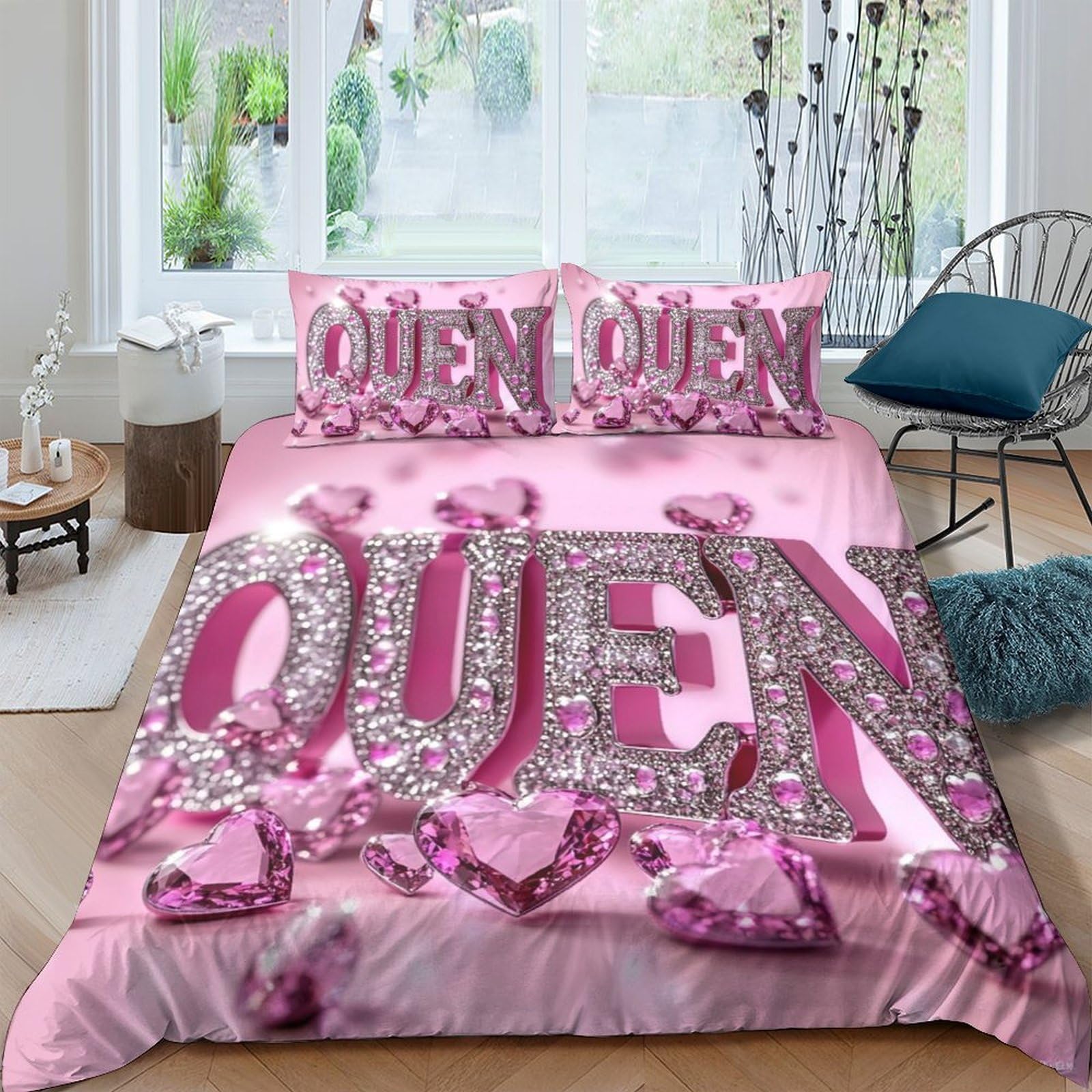 Ctjqhvkz Style-7 3D Printed Pink Crown Queen Fitted Sheet Microfiber Soft Bed Cover For Bedroom Dorm Decorative Mattress Protection Single（135X200cm）