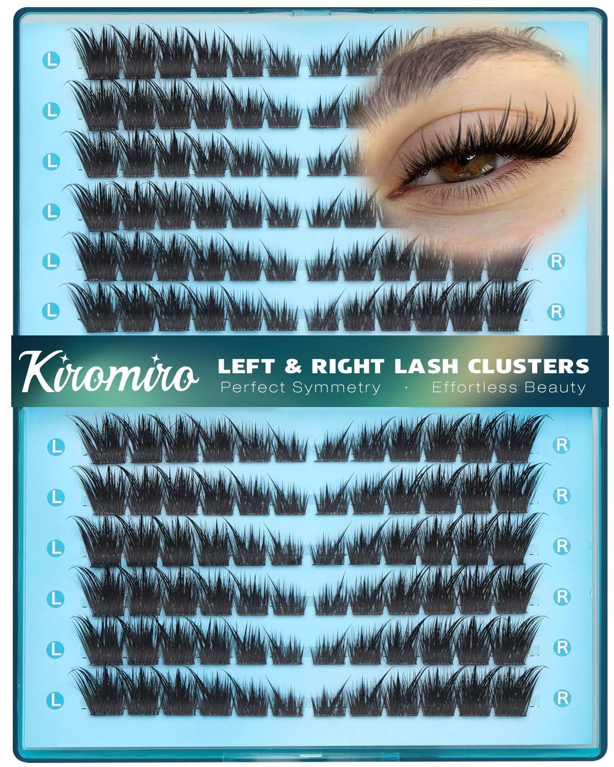 Kiromiro Lash Clusters Wispy Eyelash Clusters Left n Right Cluster Eyelash Extensions Spike Fox Eye Lash Clusters 10-18mm