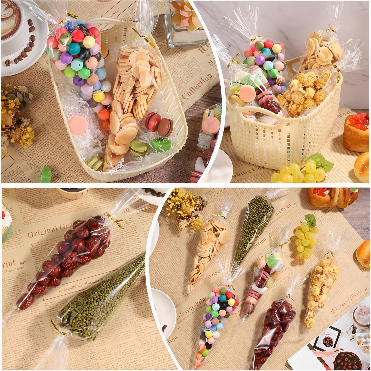 Cône Sachet Bonbon Transparent Sachet Cône Transparent 180 X 370