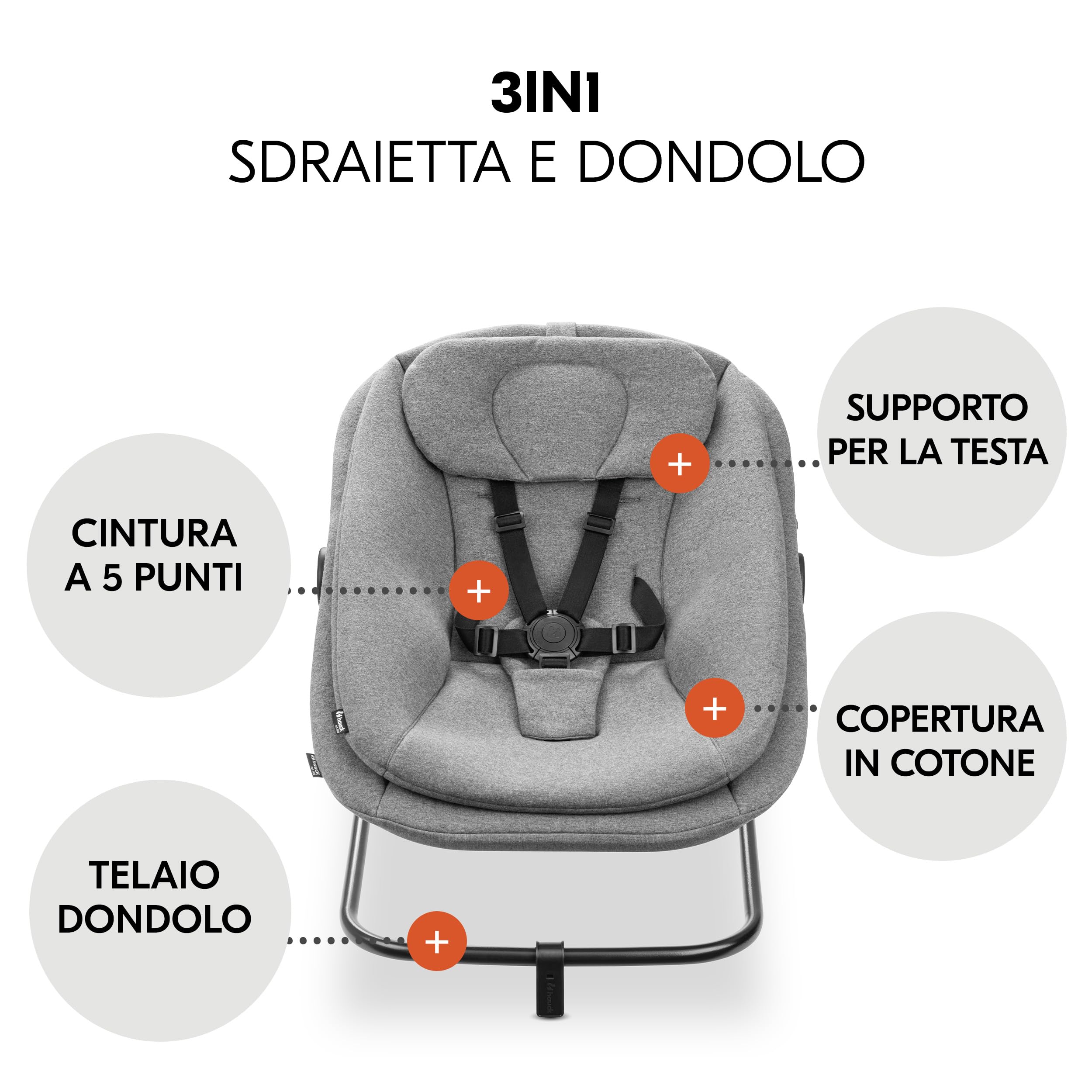 hauck Seggiolone Evolutivo Alpha Move Newborn Set 3in1 Bouncer – Sediolone in legno Evolutivo dalla Nascita, incl. Sdraietta per Neonati, Cuscino e Vassoio